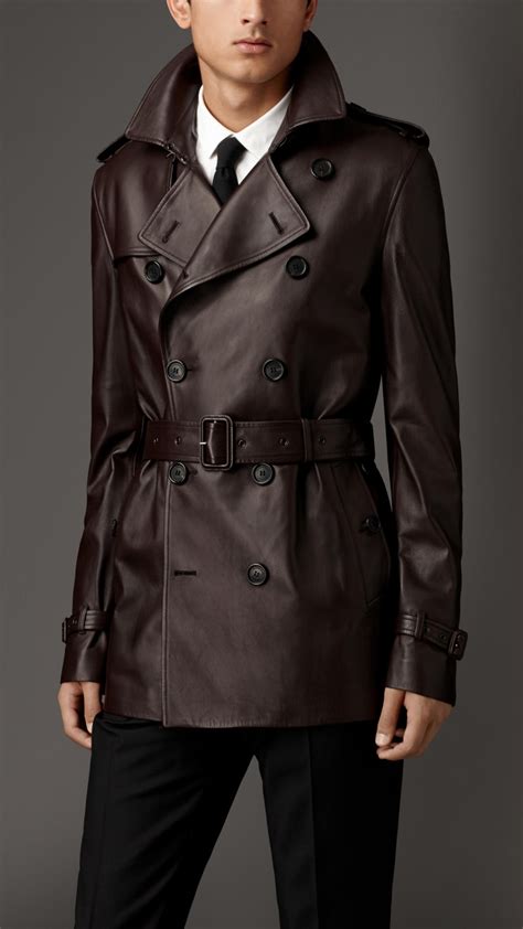 burberry trenchcoat leather|Burberry leather trench coat men.